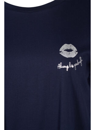 Oversized T-skjorte i økologisk bomull, Night Sky Lips, Packshot image number 2