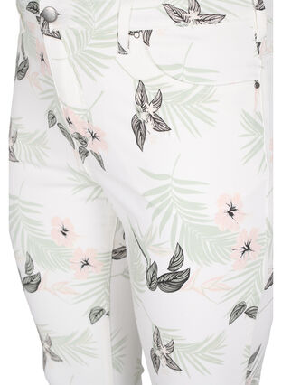 Amy jeans med høyt liv og blomstermønster, White Flower AOP L78, Packshot image number 2