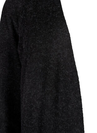 Lang cardigan med åpen front, Dark Grey Melange, Packshot image number 2