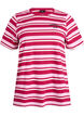 Bomulls T-skjorte med striper, Rosa, Packshot image number 0