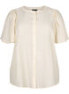 Strukturmønstret skjortebluse i lyocell, Antique White, Packshot image number 0