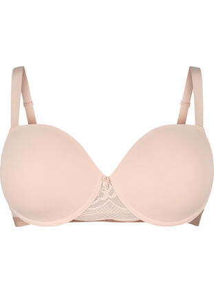 Zizzi Formstøpt BH med mesh, Nude, Packshot image number 0
