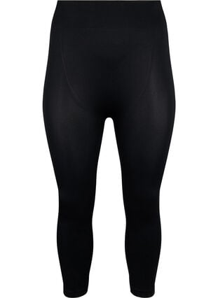 Zizzi Sømløs 3/4-leggings, Svart, Packshot image number 0