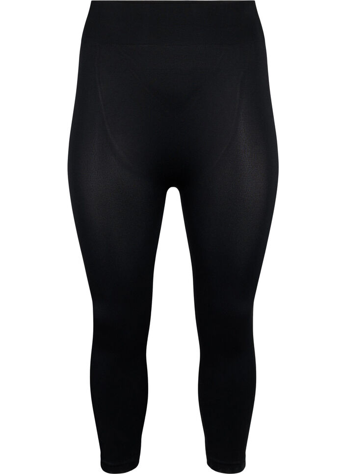 Sømløs 3/4-leggings, Svart, Packshot image number 0
