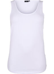 Ensfarget basic topp i bomull, Bright White