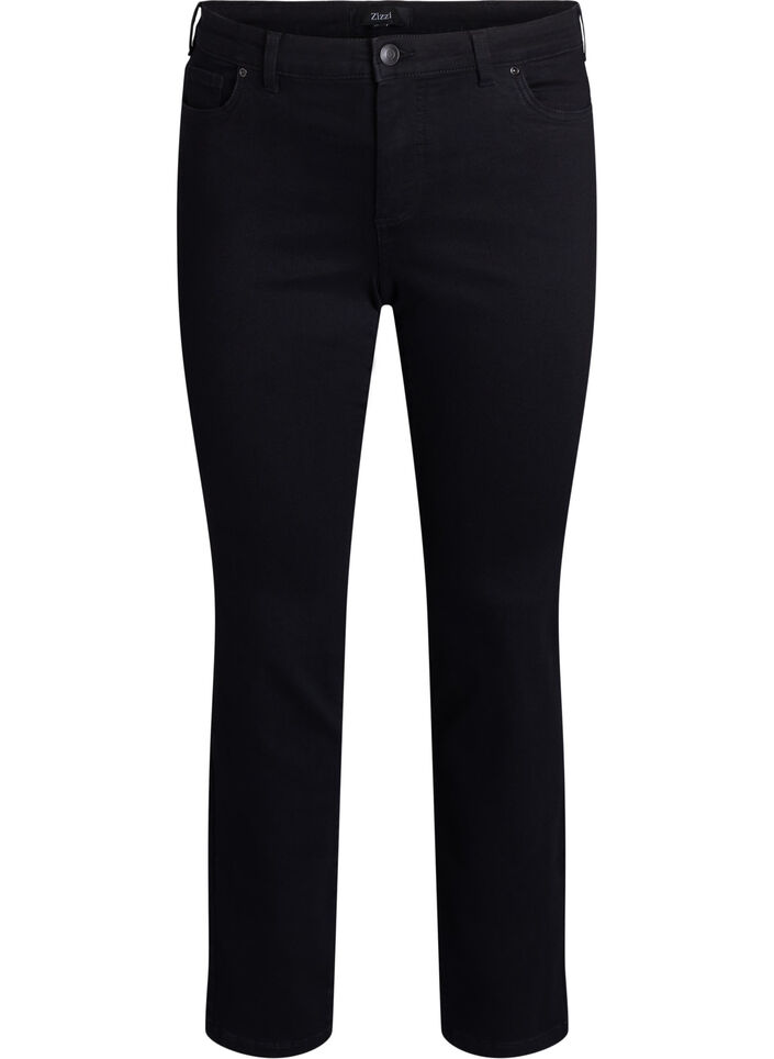 Slim fit jeans med vanlig midje, Black, Packshot image number 0