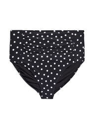 Bikinitruser med trykk og h&oslash;y midje, Svart