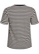 T-shirt med striper og ribbestrikket struktur, Svart, Packshot image number 1