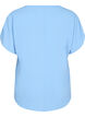 Bluse med korte ermer og rund hals, Bl&aring;, Packshot image number 1