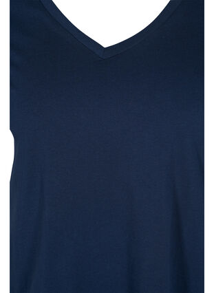 Basis T-skjorter i bomull 2 stk., Black/Navy B, Packshot image number 3