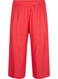 Bukser av bomullsmiks med lin i 7/8-lengde, Hibiscus