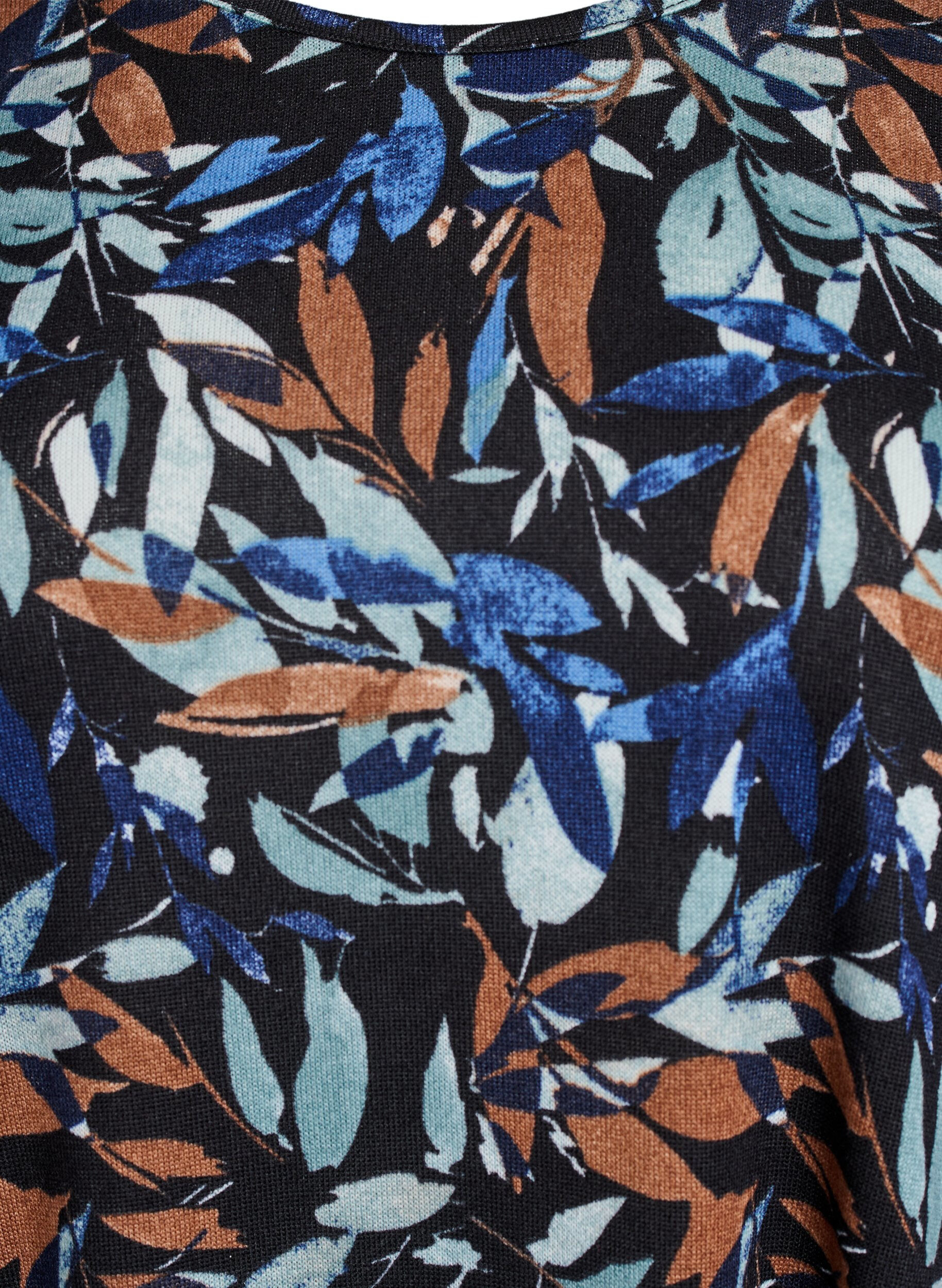 ZizziM&oslash;nstret bluse med lange ermer, Bl&aring;, Packshot image number 2