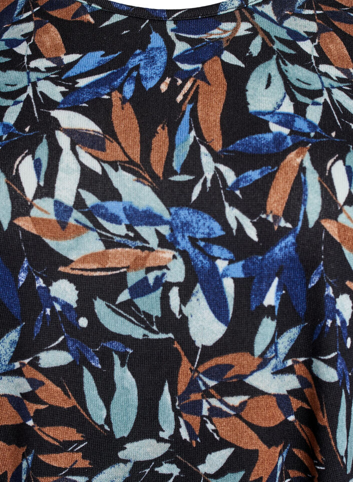 M&oslash;nstret bluse med lange ermer, Bl&aring;, Packshot image number 2