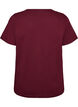 T-skjorte med knappdetalj, M&oslash;rk Bordeaux, Packshot image number 1