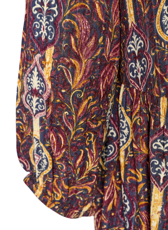 Bluse med paisleytrykk og blondedetaljer, Lilla, Packshot image number 3