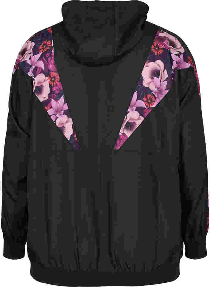 Treningsjakke med et blomstrete mønster, Flower Print, Packshot image number 1