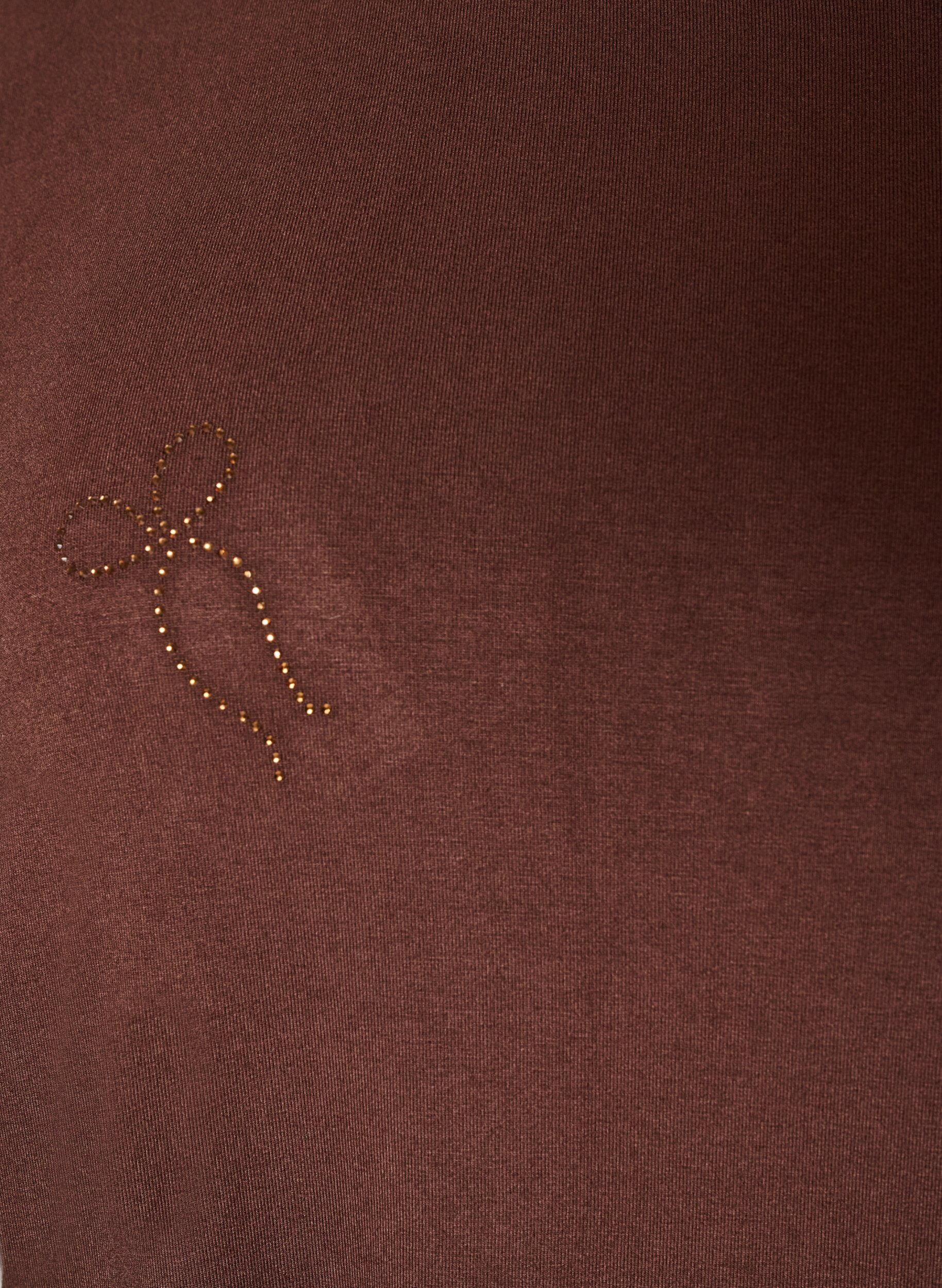 ZizziT-skjorte i viskose med rhinsteiner, Brun, Packshot image number 2