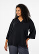 Bluse med 3/4 ermer, Svart, Model image number 0