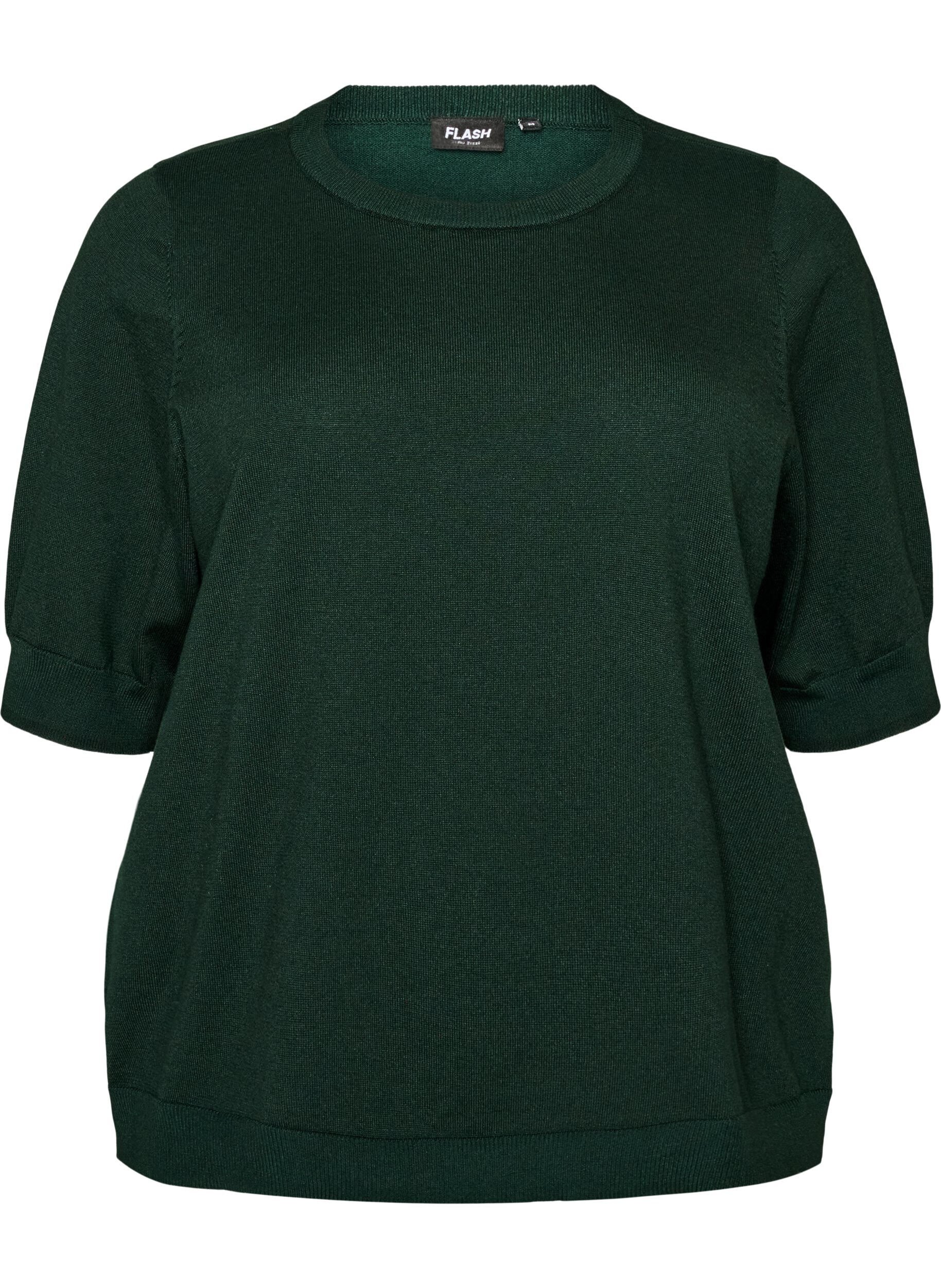 FLASH - Finstrikket bluse med korte ermer