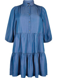 Jeanskjole i TENCEL™ Lyocell med 3/4-ermer, Blue Denim
