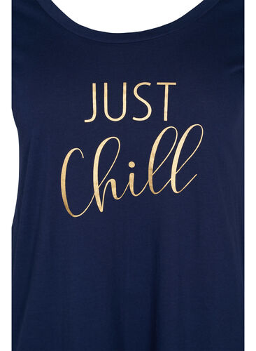 Kortermet nattkjole i bomull, Peacoat CHILL, Packshot image number 2