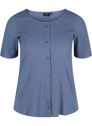 T-skjorte med knapper, Vintage Indigo, Packshot image number 0
