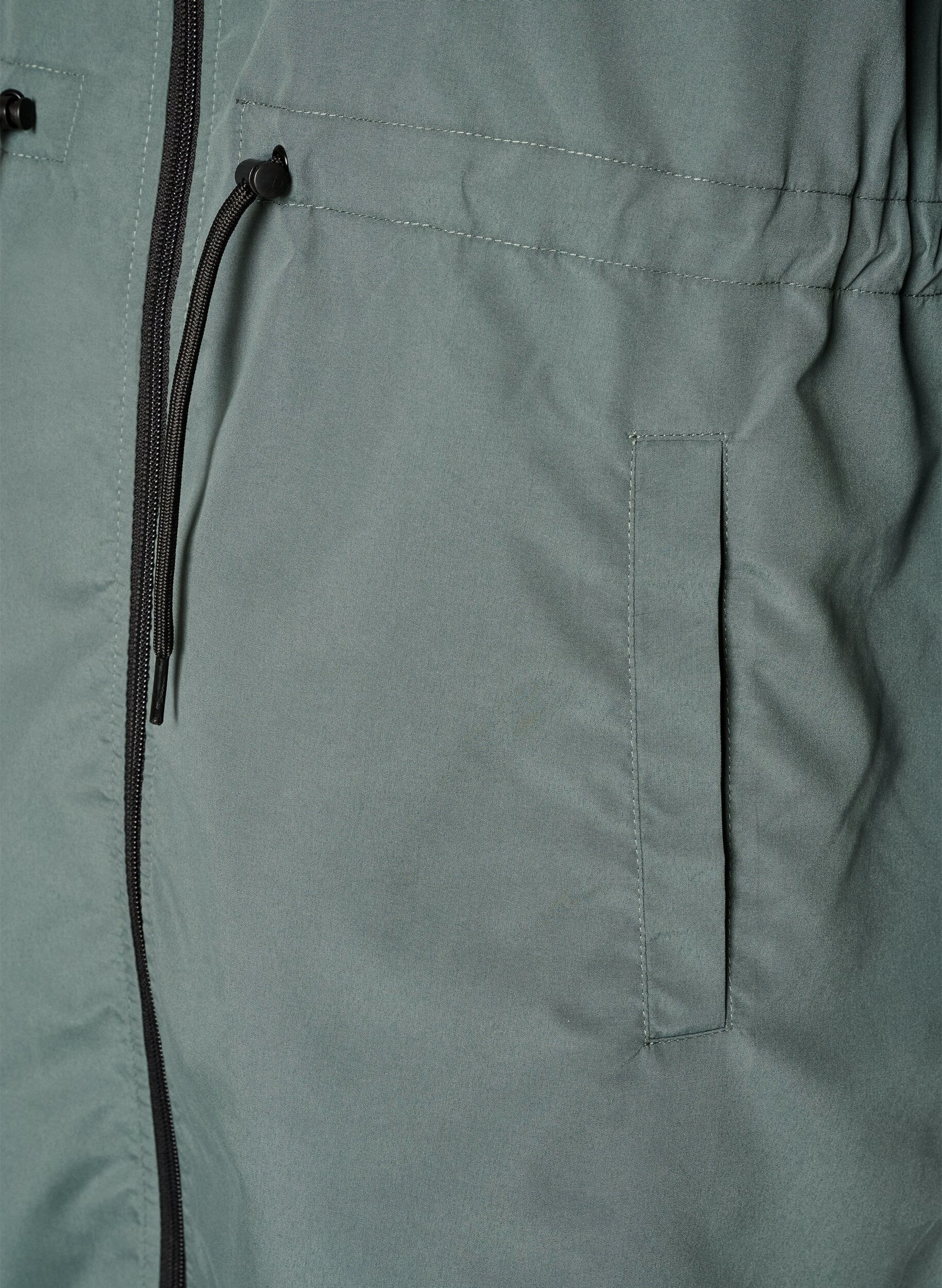 ZizziLett parkas med hette, Gr&oslash;nn, Packshot image number 3