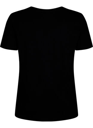 T-skjorte i bomull med rund hals og trykk, Black W. Heart L., Packshot image number 1