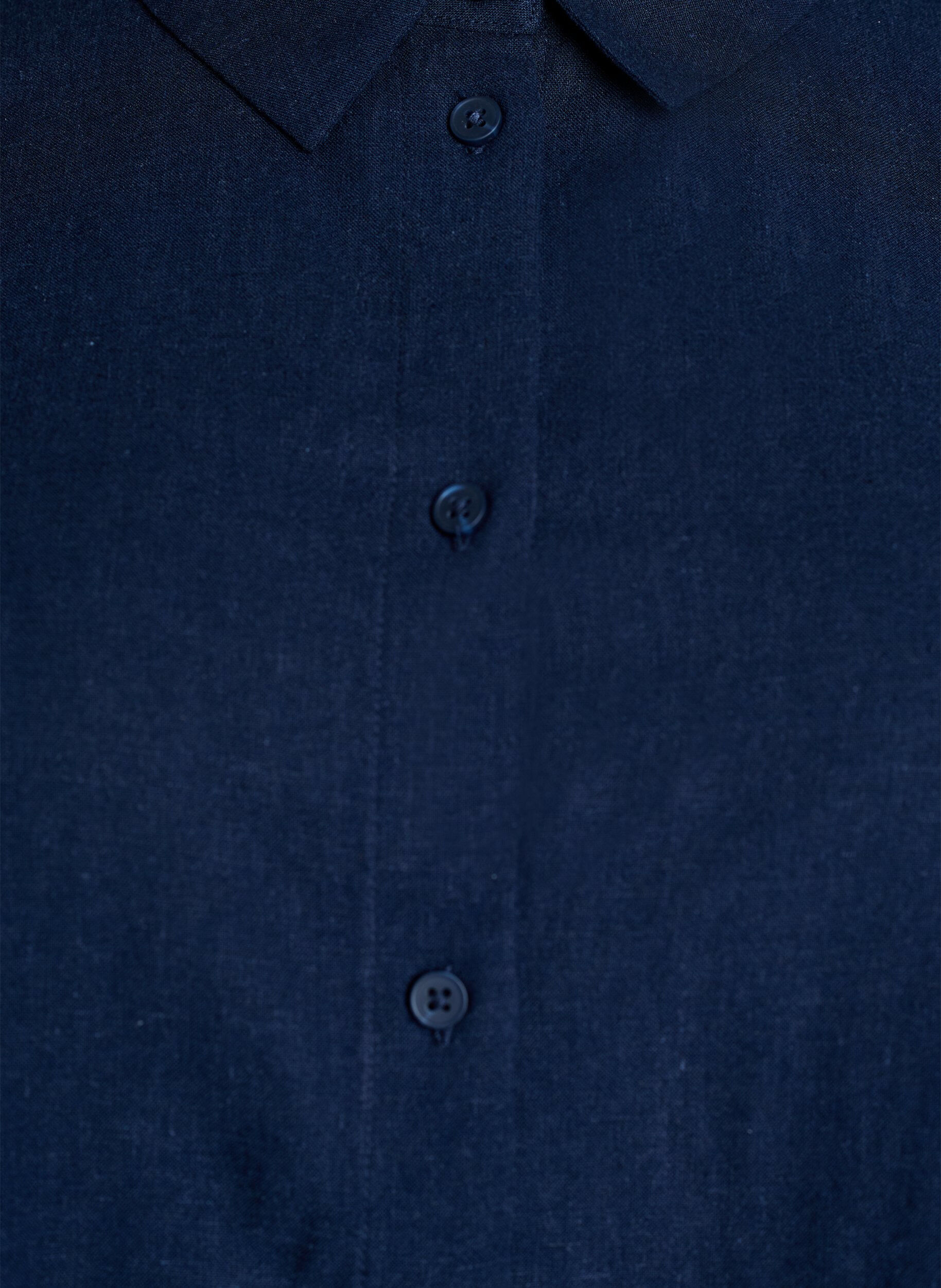 Zizzi Kortermet skjorte i lin og viskose, Bl&aring;, Packshot image number 2