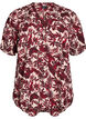 Bluse med blomsterprint og korte ermer, Rød, Packshot image number 0