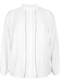 Skjortebluse i viskose med volangkrage