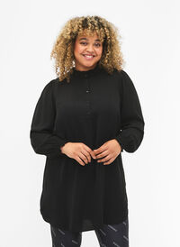 Tunika med vaffelsøm, Black, Model