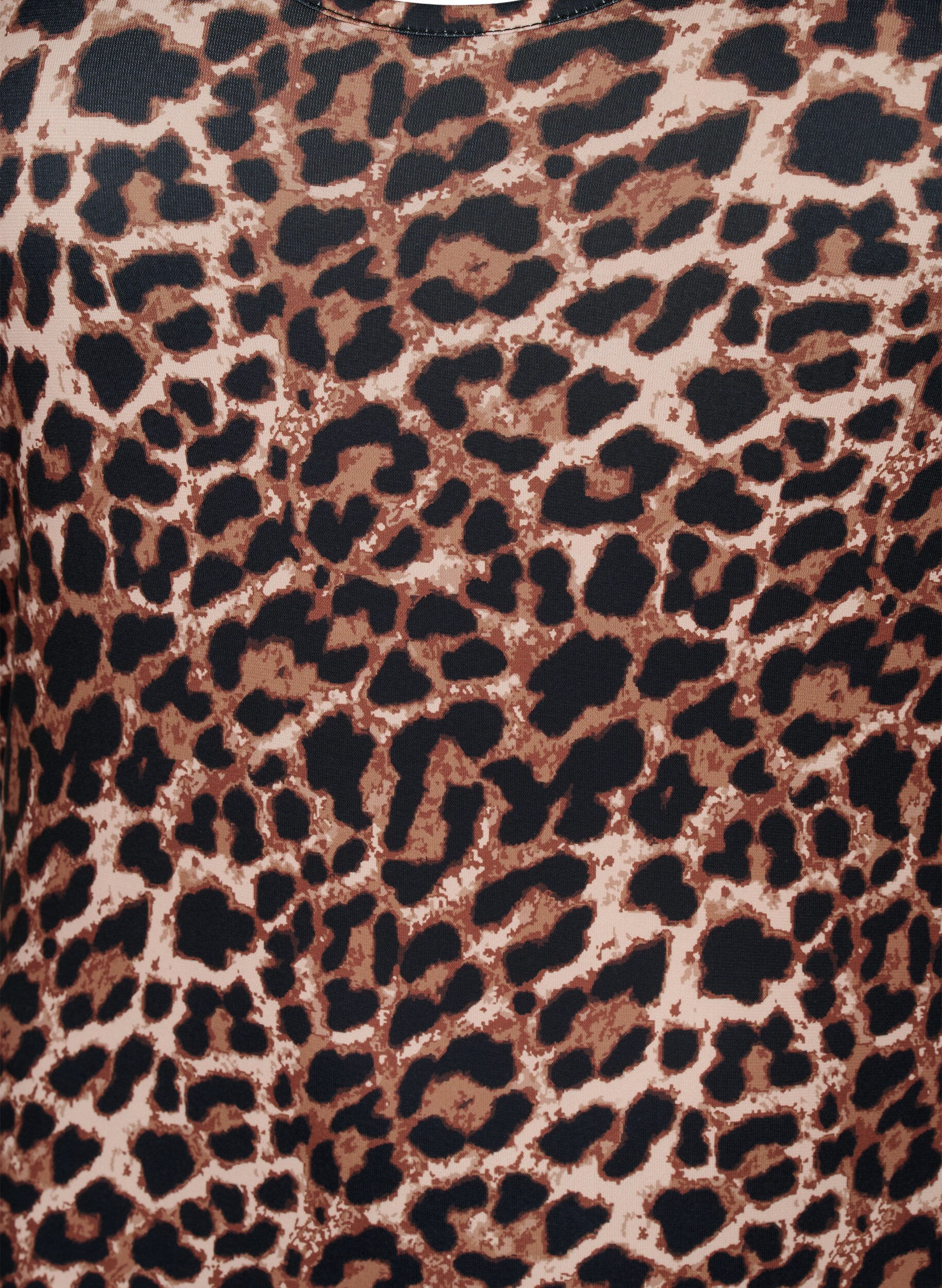 Zizzi Tettsittende kjole med leopardm&oslash;nster og utskj&aelig;ring, Leopard AOP, Packshot image number 2