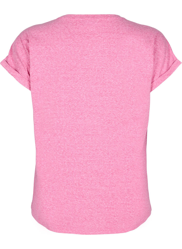 Melert T-skjorte med korte ermer, Rosa, Packshot image number 1