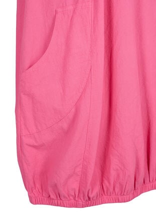 Kortermet bomullskjole, Shocking Pink, Packshot image number 3