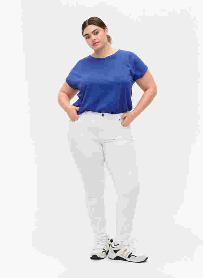 Super slim Amy jeans med høyt liv, White, Model