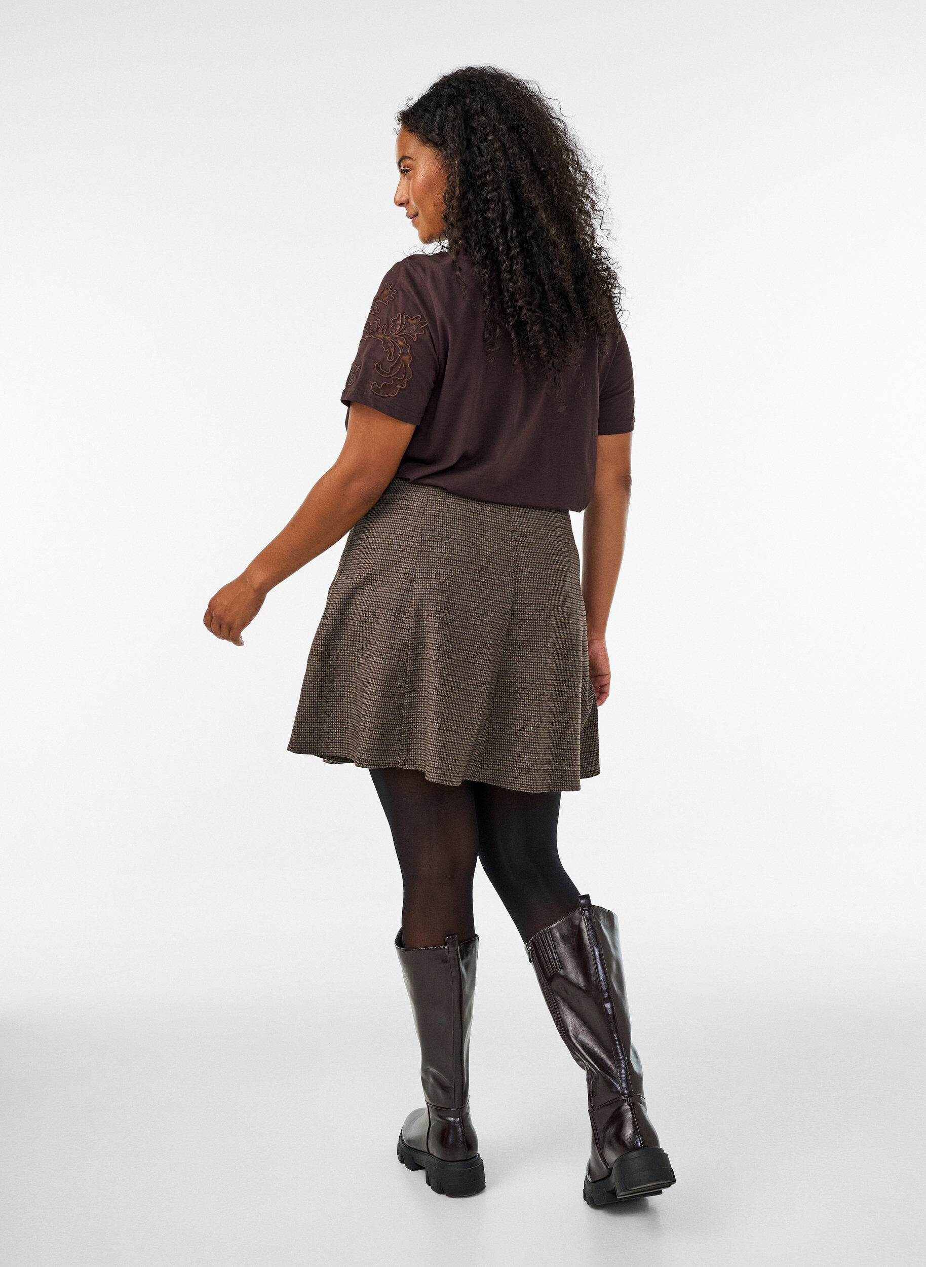 ZizziLiten A-line skj&oslash;rt, Brun, Model image number 2