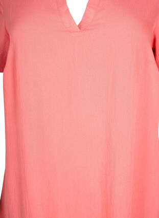 Zizzi Kortermet viskosekjole med V-hals, Orange, Packshot image number 2