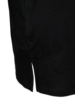 Ensfarget oversized T-skjorte med V-hals, Black, Packshot image number 3