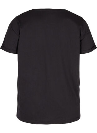 T-skjorte til trening med trykk, Black Motivated, Packshot image number 1