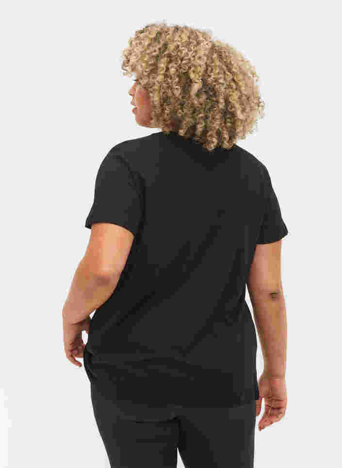 T-skjorte med trykk i bomull til trening , Black w. inhale logo, Model image number 1