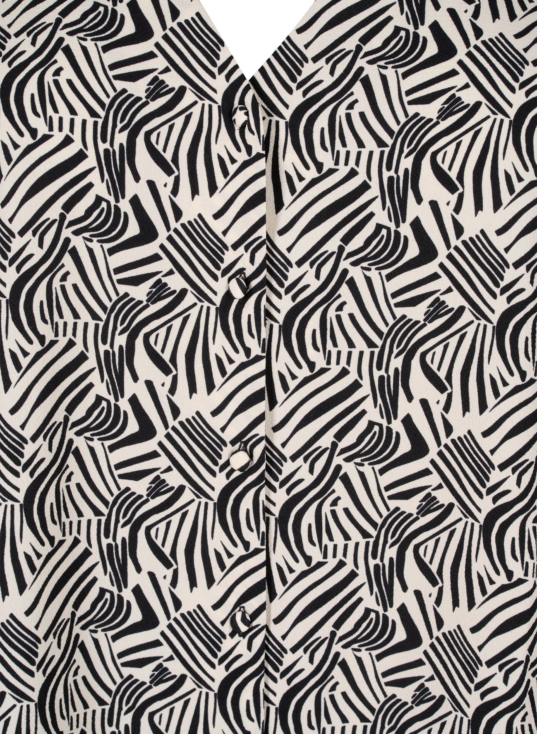 Zizzi Skjortebluse med v-hals og trykk, Birch Graphic, Packshot image number 2