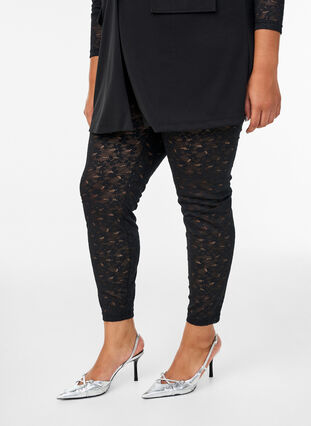 Zizzi Blondeleggings med høy midje, Svart, Model image number 2