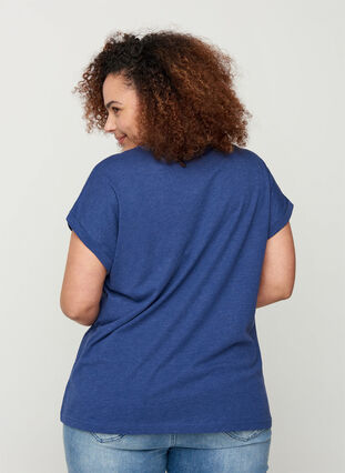 T-skjorte i bomullsmiks, Twilight Blue Mel., Model image number 1