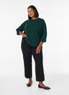 Strikkebluse med b&oslash;lgete kanter, Gr&oslash;nn, Model image number 1