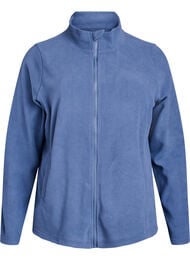 Fleecetopp med glidelås og høy krage, Vintage Indigo