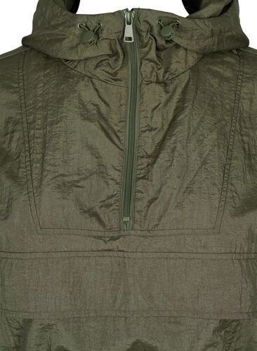Lang anorak med hette og lommer, Grape Leaf, Packshot image number 2
