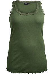 Topp med blondekant, Bronze Green
