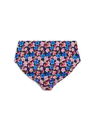 Zizzi Høy midje bikinitruse med blomstermønster, Rosa, Packshot image number 1