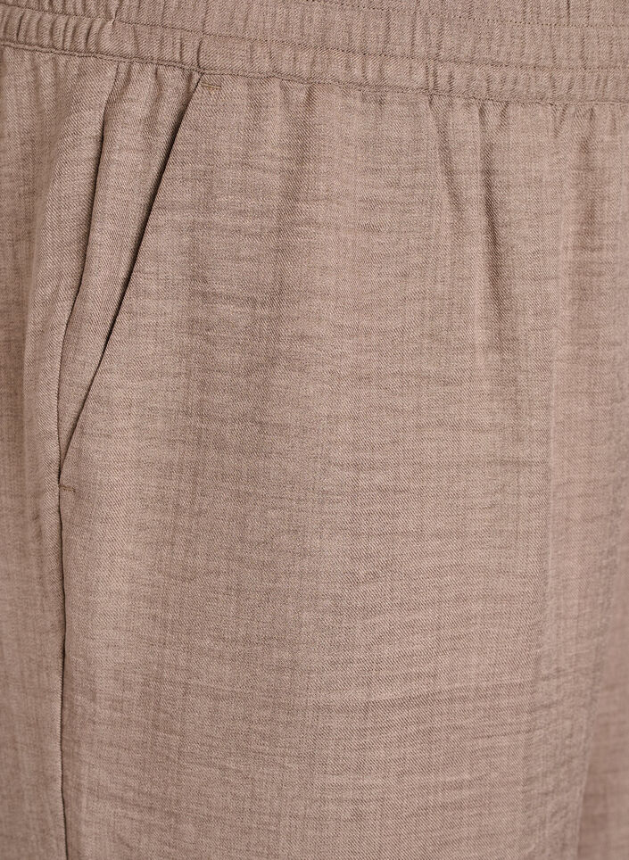 Shorts med lommer og h&oslash;y midje, Brun, Packshot image number 2